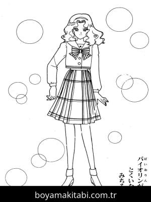 Sailor Moon boyama sayfası – sevimli karakter, sanatsal çalışma