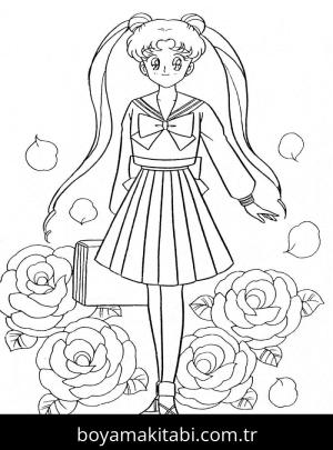 Sailor Moon boyama sayfası – boyama çalışması, yaratıcılığı geliştirir