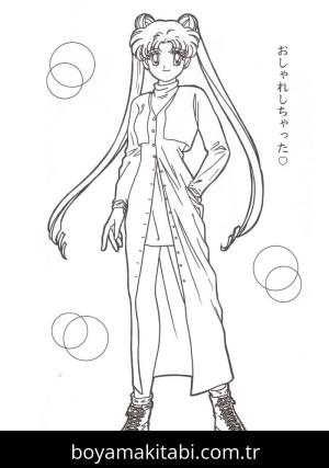 Sailor Moon boyama sayfası – çocuklar için, çizgi film temalı