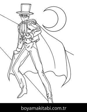 Sailor Moon boyama sayfası – basit çizim, kolay boyama