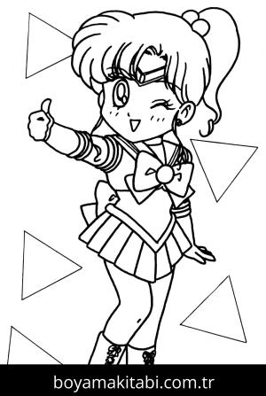Sailor Moon boyama sayfası – yaratıcılığı geliştirir, keyifli zaman