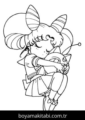 Sailor Moon boyama sayfası – kolay boyama, eğitici aktivite