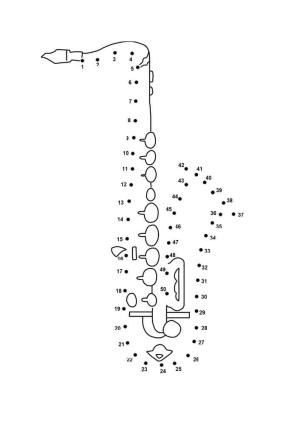 Saksafon boyama sayfası,  coloring page, Sayıya Göre Saksafon Rengi, 