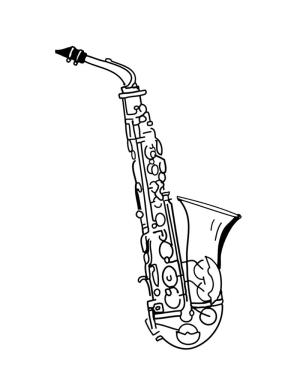 Saksafon boyama sayfası,  coloring page, Classic Saxophone, 