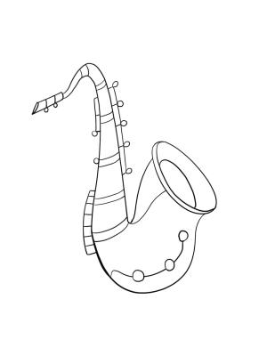 Saksafon boyama sayfası,  coloring page, Yazdırılabilir Saksafon, 