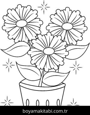 Saksı boyama sayfası – evde etkinlik, ücretsiz yazdır