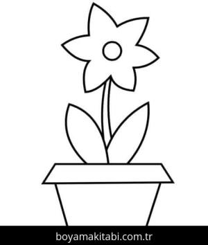 Saksı boyama sayfası – boyama çalışması, yaratıcılığı geliştirir