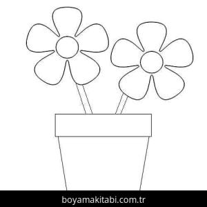 Saksı boyama sayfası – okul öncesi, evde etkinlik