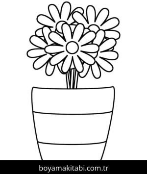 Saksı boyama sayfası – yaratıcılığı geliştirir, keyifli zaman