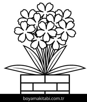 Saksı boyama sayfası – basit çizim, kolay boyama