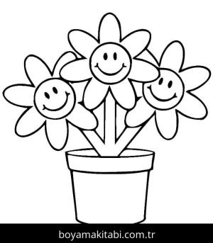 Saksı boyama sayfası – çocuklar için, çizgi film temalı