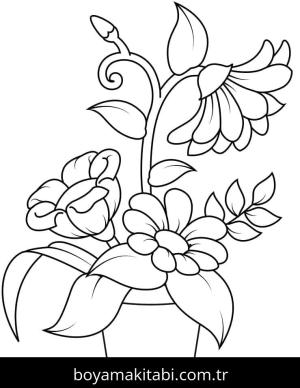 Saksı boyama sayfası – çocuklar için, çizgi film temalı