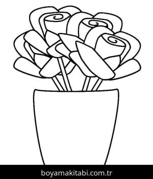 Saksı boyama sayfası – okul öncesi, evde etkinlik