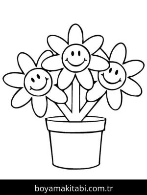 Saksı boyama sayfası – sanatsal çalışma, çocuklar için