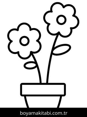 Saksı boyama sayfası – sanatsal çalışma, çocuklar için