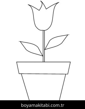 Saksı boyama sayfası – keyifli zaman, renkli çizimler