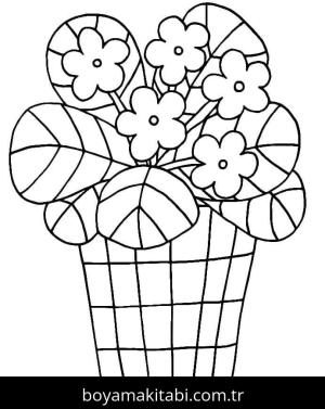 Saksı boyama sayfası – el becerilerini geliştirir, boyama çalışması