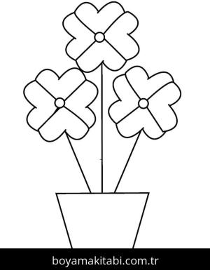 Saksı boyama sayfası – basit çizim, kolay boyama