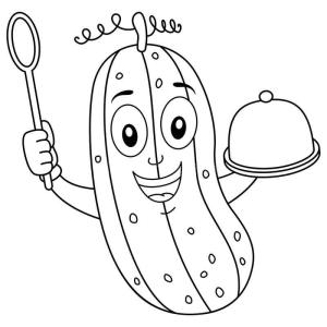 Salatalık boyama sayfası,  coloring page, Salatalık şefi, 