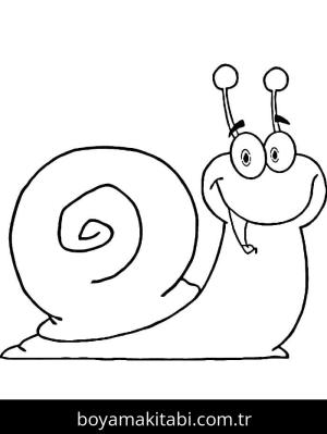 Salyangoz boyama sayfası – çizgi film temalı, basit çizim