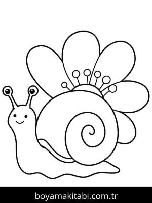 Salyangoz boyama sayfası – evde etkinlik, ücretsiz yazdır