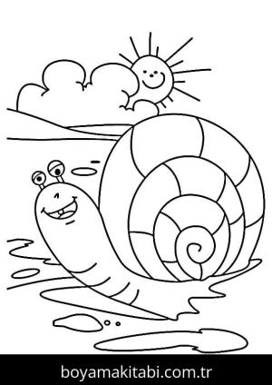 Salyangoz boyama sayfası – yaratıcılık, eğlenceli etkinlik