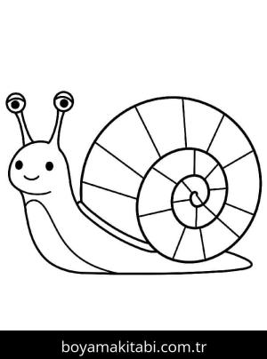 Salyangoz boyama sayfası – renkli çizimler, okul öncesi