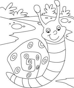 Salyangoz boyama sayfası,  coloring page, Kawaii Salyangoz, 