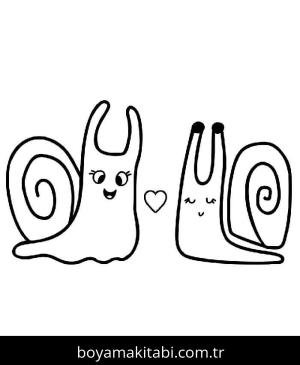 Salyangoz boyama sayfası – sevimli karakter, sanatsal çalışma