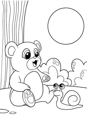 Salyangoz boyama sayfası,  coloring page, Ayı ve Salyangoz, 