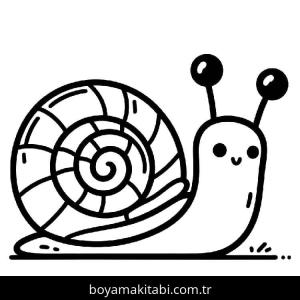 Salyangoz boyama sayfası – PDF indir, sevimli karakter