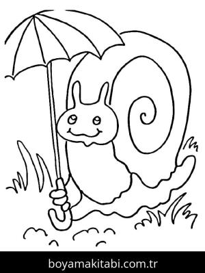 Salyangoz boyama sayfası – sanatsal çalışma, çocuklar için