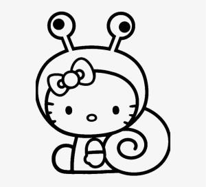 Salyangoz boyama sayfası,  coloring page, Hello Kitty Salyangoz Giyiyor, 