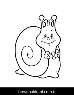 Salyangoz boyama sayfası – eğlenceli etkinlik, el becerilerini geliştirir