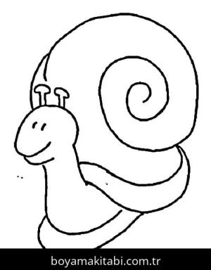 Salyangoz boyama sayfası – basit çizim, kolay boyama