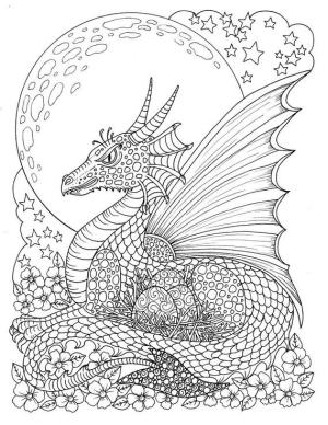 Sanat Terapisi boyama sayfası,  coloring page, mitolojik deniz yılanı, 