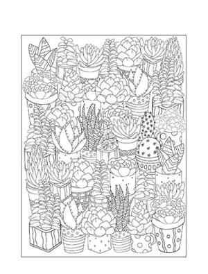 Sanat Terapisi boyama sayfası,  coloring page, ev bitkileri tencere, 