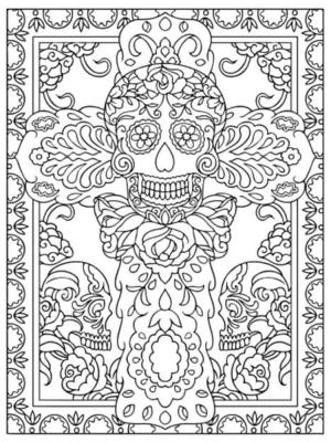 Sanat Terapisi boyama sayfası,  coloring page, kafatasları, 