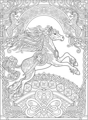 Sanat Terapisi boyama sayfası,  coloring page, büyülü atlar, 