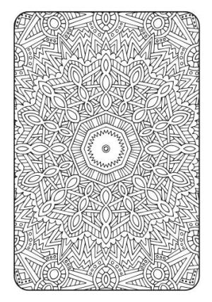 Sanat Terapisi boyama sayfası,  coloring page, Güzel mandala desenli kart, 