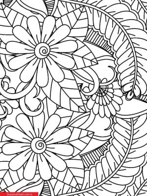 Sanatsal Yabani Çiçekler boyama sayfası, coloring page, ,