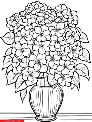 Sanatsal Yabani Çiçekler boyama sayfası, coloring page, ,
