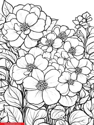 Sanatsal Yabani Çiçekler boyama sayfası, coloring page, ,