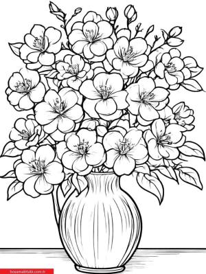 Sanatsal Yabani Çiçekler boyama sayfası, coloring page, ,