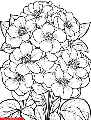 Sanatsal Yabani Çiçekler boyama sayfası, coloring page, ,