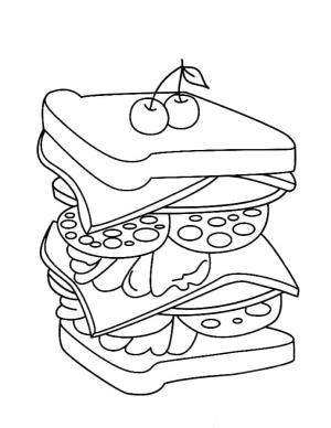 Sandviç boyama sayfası,  coloring page, Sandviç çocuklar çiz, 