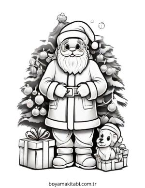 Santa Claus boyama sayfası – boyama çalışması, yaratıcılığı geliştirir