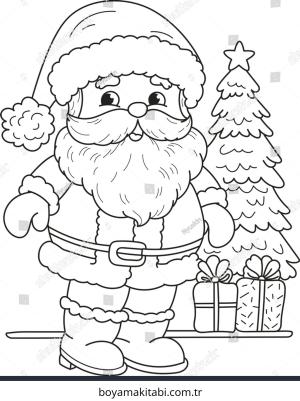 Santa Claus boyama sayfası – ücretsiz yazdır, boyama etkinliği