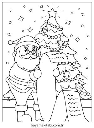 Santa Claus boyama sayfası – okul öncesi, evde etkinlik