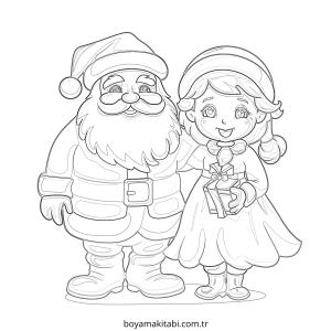 Santa Claus boyama sayfası – basit çizim, kolay boyama